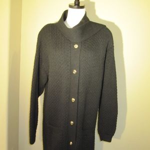 Black Sweater Duster Cardigan Handmade
